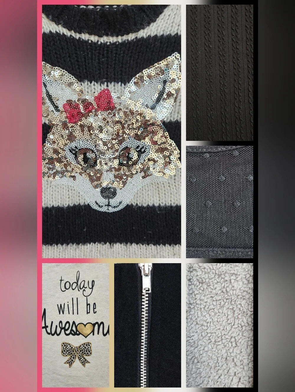Girls 6 Art Class Cutie Mix & Match Bundle | Black, White, Knits | 6 Pieces
